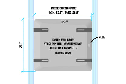 Orion Flat high performance mounting brackets for starlink - end mount diagram