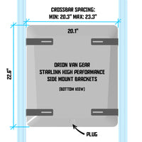 Orion Flat high performance mounting brackets for starlink - side mount diagram