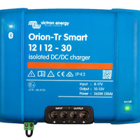 Blue Victron Energy Orion-Tr Smart DC/DC charger on a white background