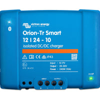 Blue Victron Energy Orion-Tr Smart DC/DC charger on a white background