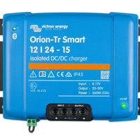 Blue Victron Energy Orion-Tr Smart DC/DC charger on a white background