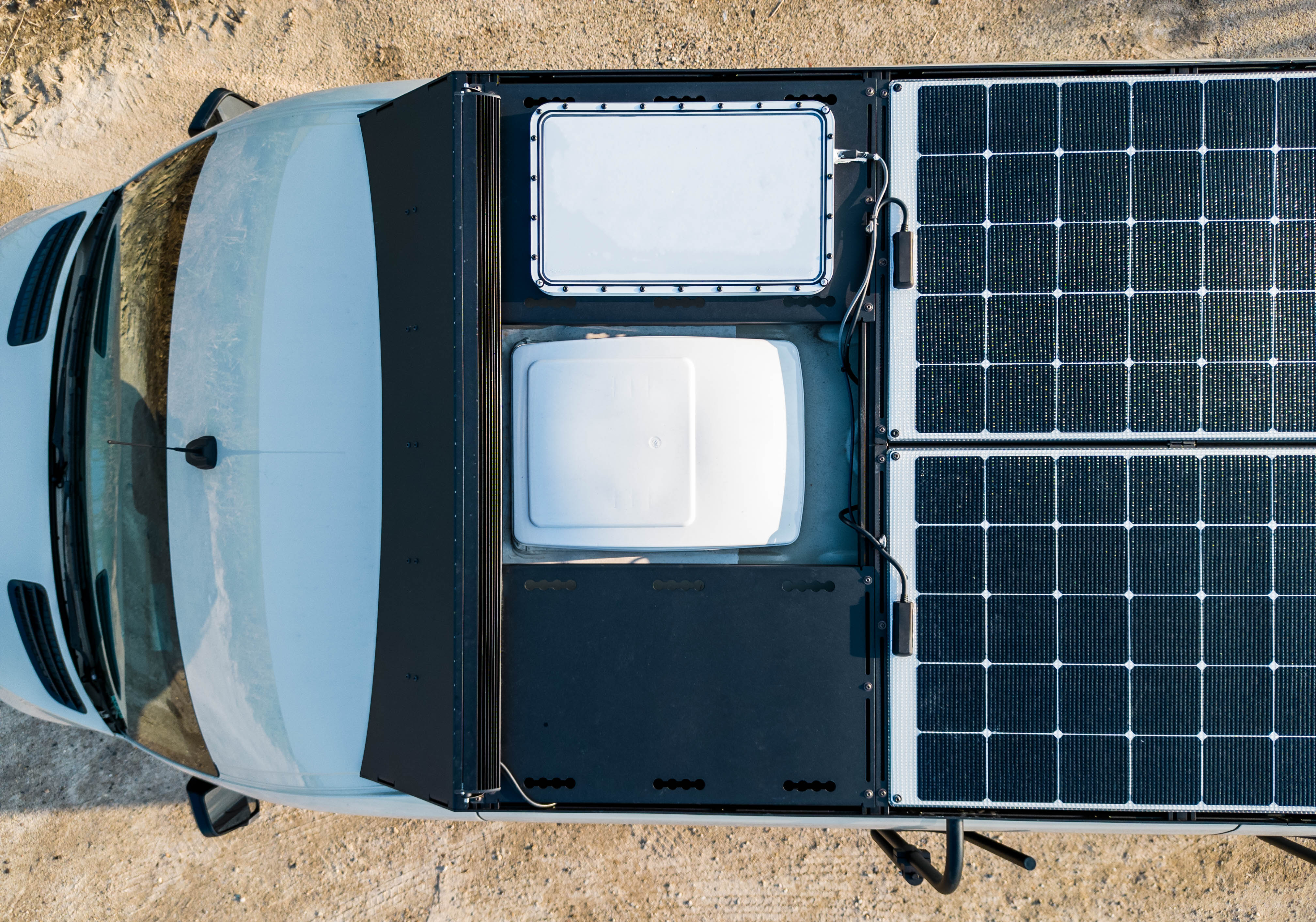 Orion roof rack with starlink deck panels and walkable solar panels