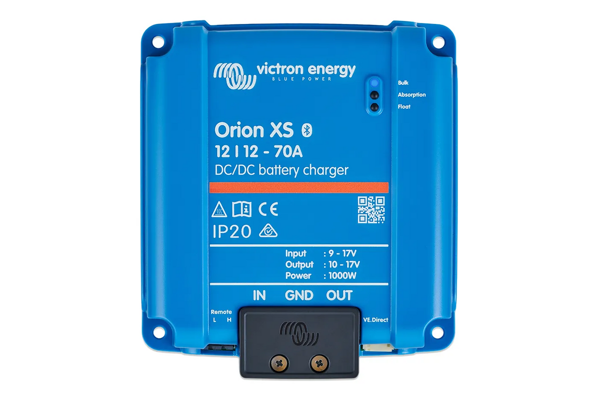 Victron Orion XS 12/12-70A DC-DC battery charger, top-down view