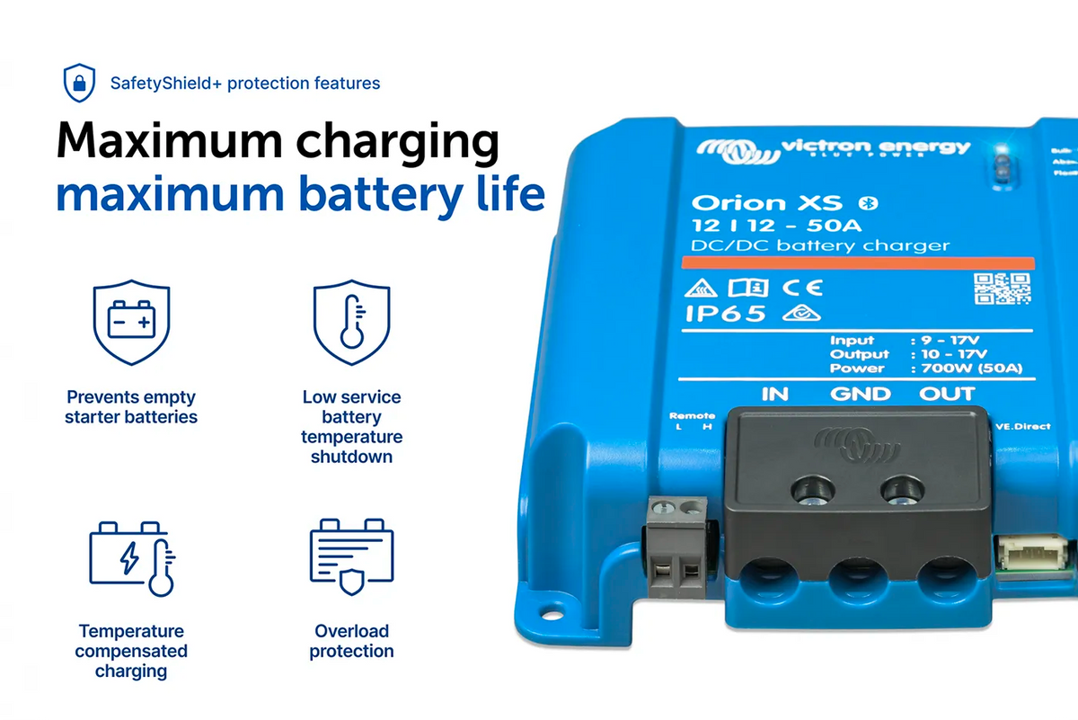 Victron Orion XS 12V DC-DC battery charger for maximum van and RV alternator charging