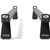 Orion Van Gear Riser Bar Kit – standard crossbar risers for Sprinter and Transit roof racks, CNC aluminum brackets with black powder coat finish.