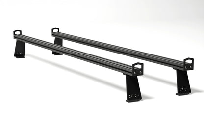 Orion Van Gear Riser Bar Kit – standard crossbar risers for Sprinter and Transit roof racks, 3/16 aluminum brackets with black powder coat finish.