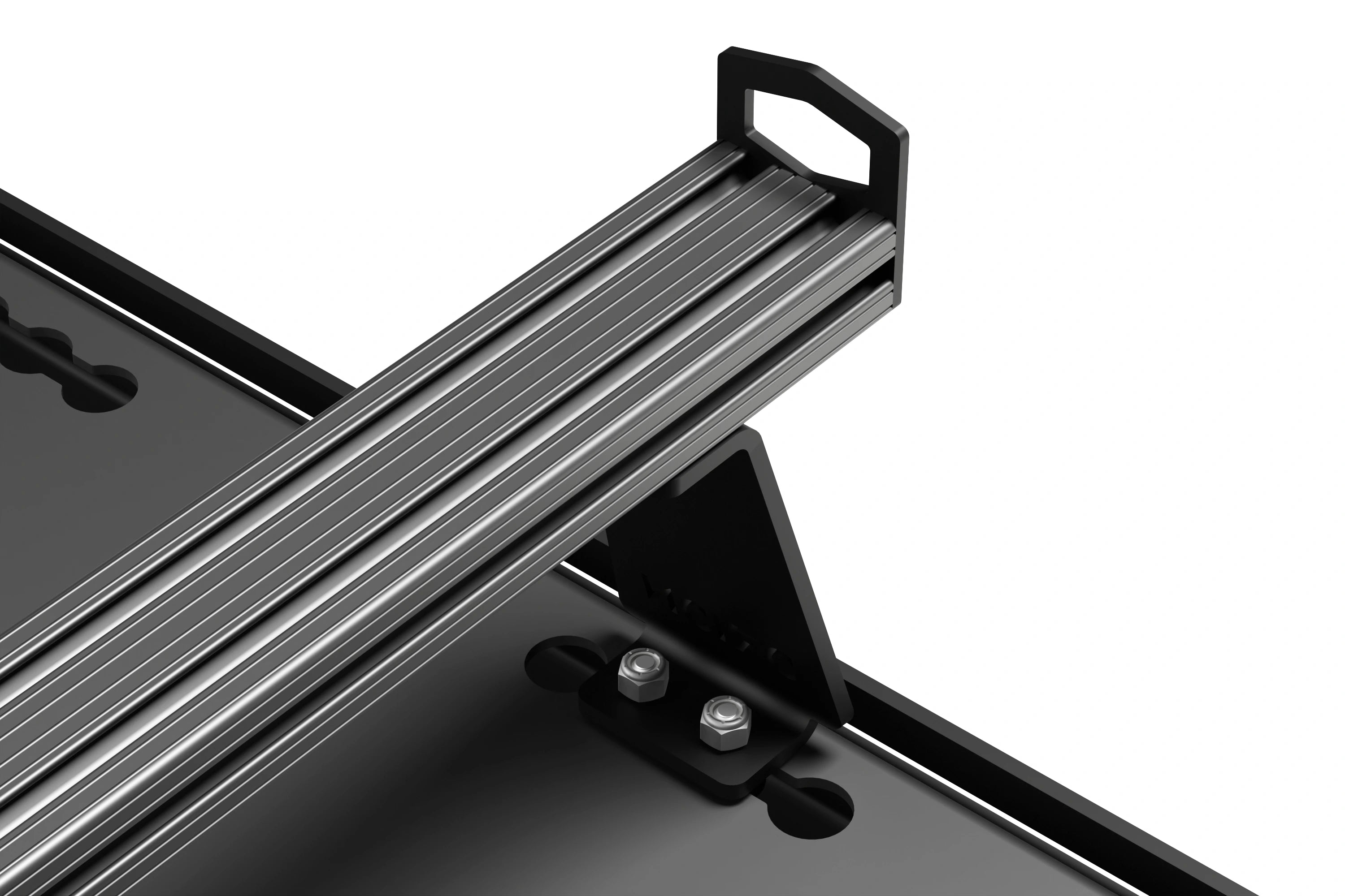 Orion Riser Bar Kit mounted on deck panels – adds clearance above AC for storing kayak, surf boards, RTTS