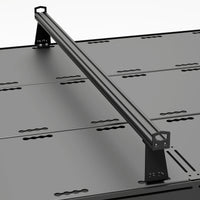Orion Riser Bars mounted directly to deck panels – increases total rack height for fans, air conditioners, or tall roof accessories.
