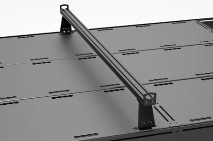 Orion Riser Bars mounted directly to deck panels – increases total rack height for fans, air conditioners, or tall roof accessories.