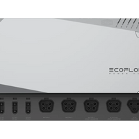 Front view of the EcoFlow Power Hub 5kVA unit with labeled power input and output ports.