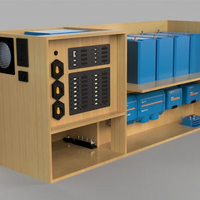 Angled front render of the Artek pre-wired 12V power box for Sprinter vans