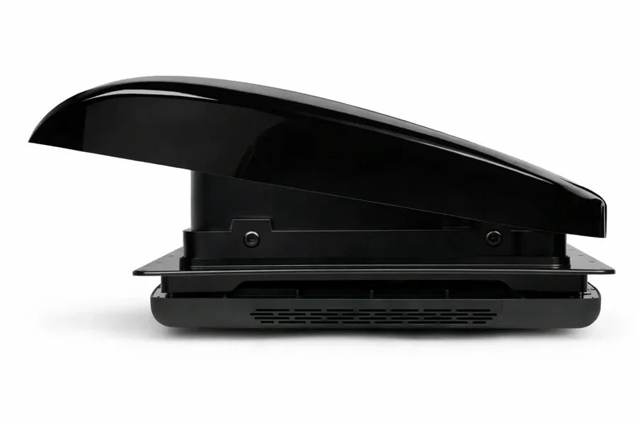 ProBreeze Vent System brushless roof fan open, black dome, black interior