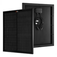 Rich 50 Mega Black Solar panel with cable on a white background