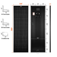 MEGA 100 Slim 100-watt compact solar panel dimensions