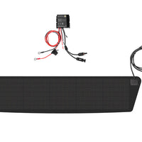 Solar panel with wiring and mppt on a white background
