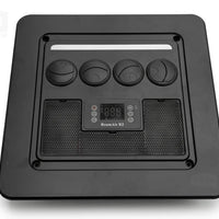 Black interior ceiling bezel and control panel for the RoamAir R2 12V and 48V air conditioner