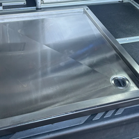 Tetravan stainless steel in-floor shower pan for camper vans bottom right drain
