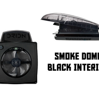 AirPlus roof fan with smoke transparent dome and black interior shroud