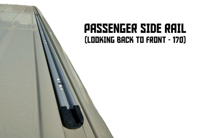 Sprinter 170 EXT roof with OEM silver roof rail kit mounted