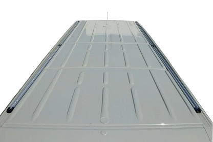 OEM Mercedes Sprinter roof rails installed on 170 wheelbase van