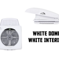 AirPlus roof fan with white dome and white interior shroud