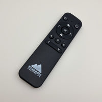 Black remote control with Nomadic Gaming Co logo on a white background
