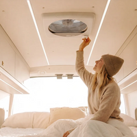 Person in a van controlling the fan knob 