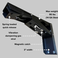 Tetravan heavy duty countertop extension bracket for van interiors - features