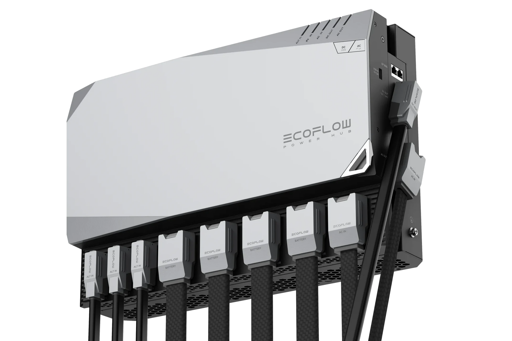 EcoFlow Gen2 Power Hub with all connected cables for advanced van or RV installation