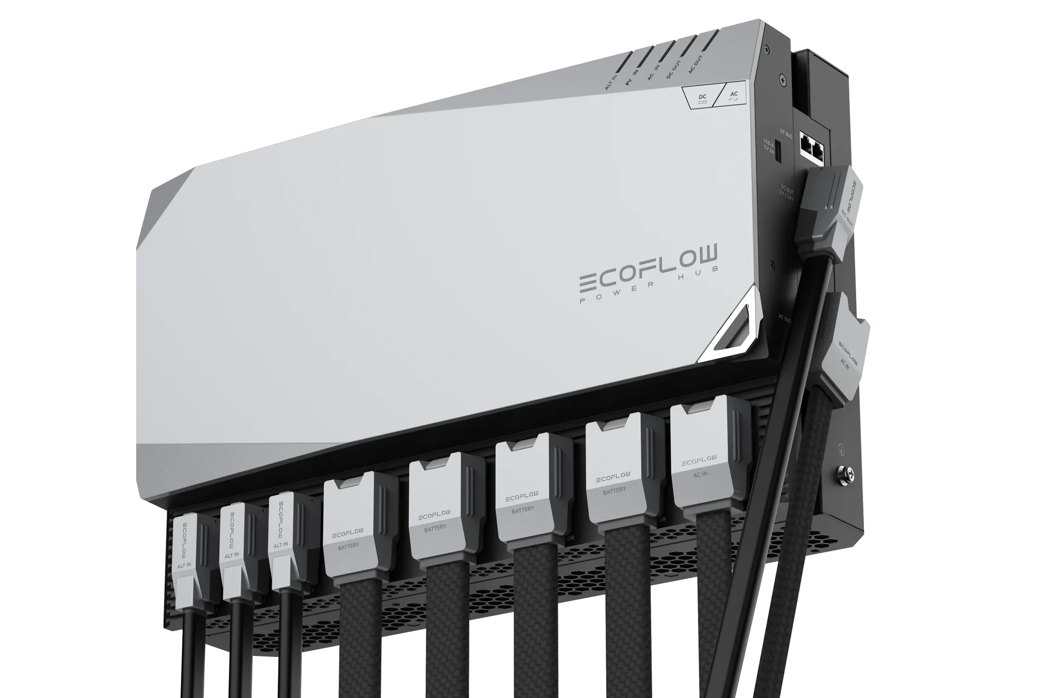 EcoFlow Gen2 Power Hub with all connected cables for advanced van or RV installation