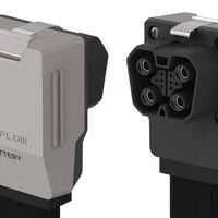 EcoFlow LFP battery power cable showing male and female connector ends