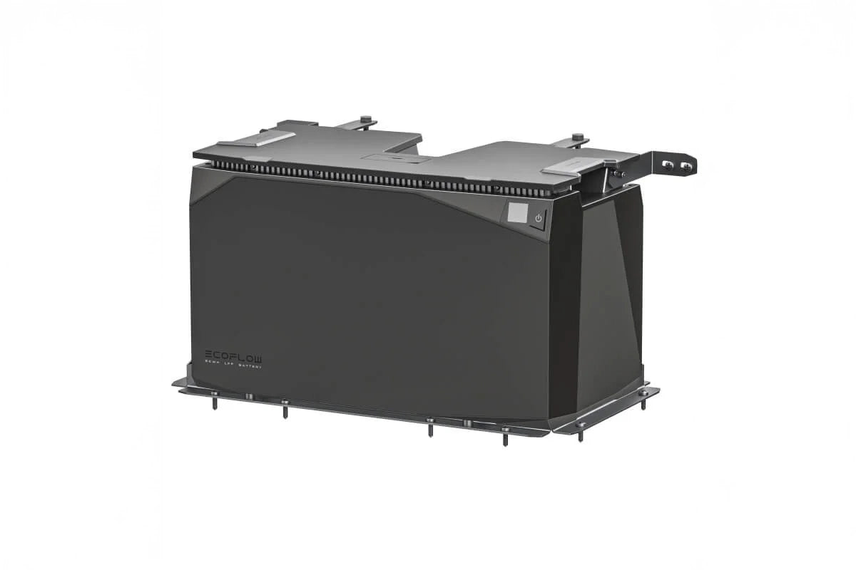 Black metal bracket on battery on a white background