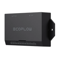 Wall-mounted EcoFlow Power Link with visible mounting bracket and labeled ports