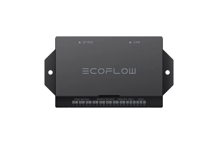 Top-down view of EcoFlow Power Link for RV, campervan, and marine battery systems