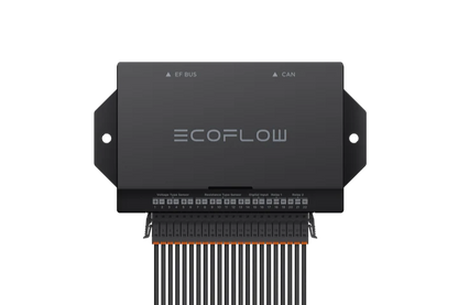 Front view of EcoFlow Power Link with terminal block and labeled sensor inputs