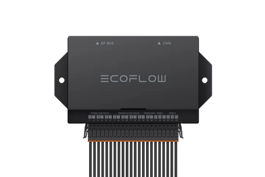 Front view of EcoFlow Power Link with terminal block and labeled sensor inputs