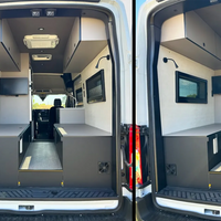 Ford Transit High Roof rear door trim installed at back doors - black