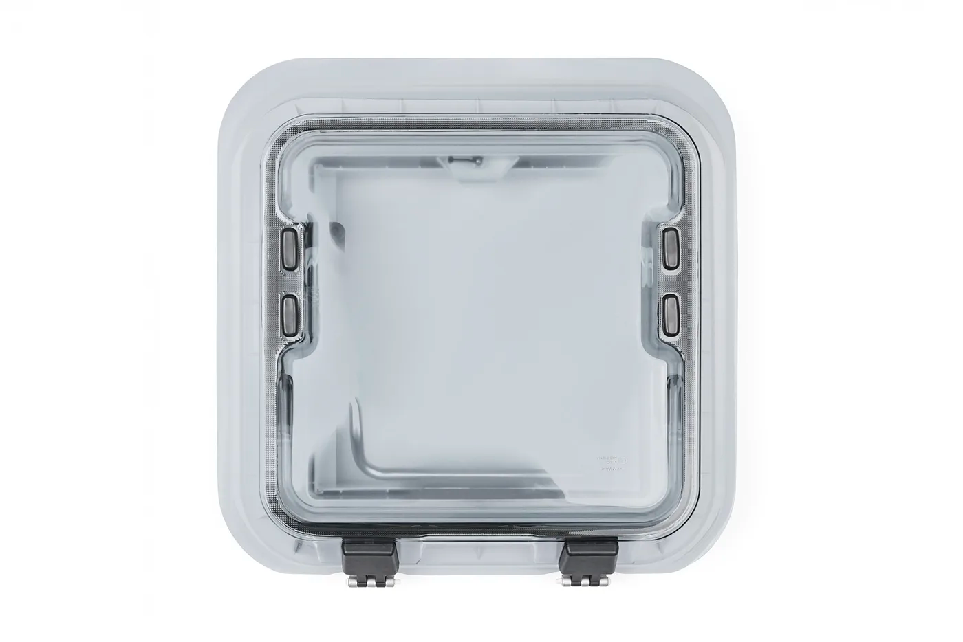 Top view of the NomadicArk 450 x 400 van and RV skylight roof hatch shown closed