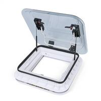 NomadicArk 450 x 400 van and RV skylight roof hatch shown open on a white background