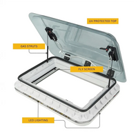 NomadicArk 700 x 500mm van and RV skylight roof hatch features