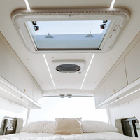 NomadicArk 700 x 500mm skylight installed in the roof of van above bed