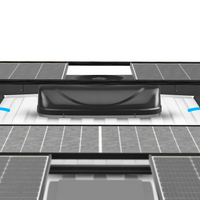 Solar panel system on orion promaster roof rack with riser bar kit over AC