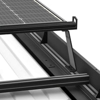 Inside shot of orion promaster roof rack and riser bar brackets