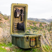 105L Molle Panel insert for roam case shown with flashlight, first aid kit, and more