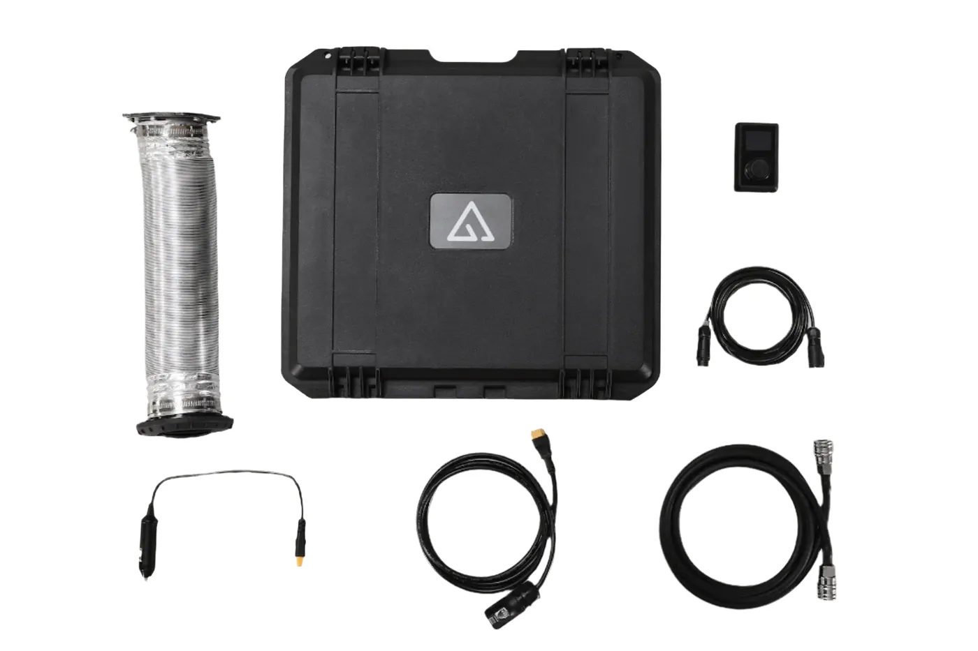 Black Velit portable gas heater included contents