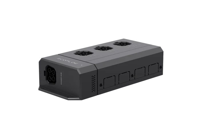 Rear view of EcoFlow Power Dock with three multi-connection battery sockets and ventilation panel