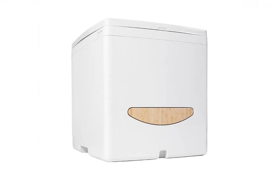S1 dry flush sealing toilet closed on a white background