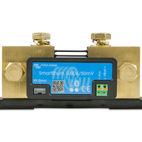 Brass electrical component with digital display on a white background