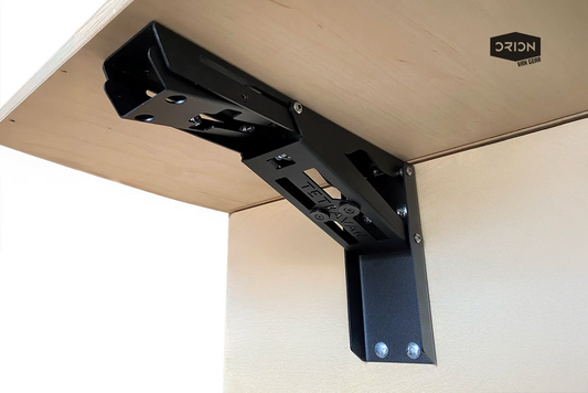 Heavy duty folding bracket for van countertop extensions