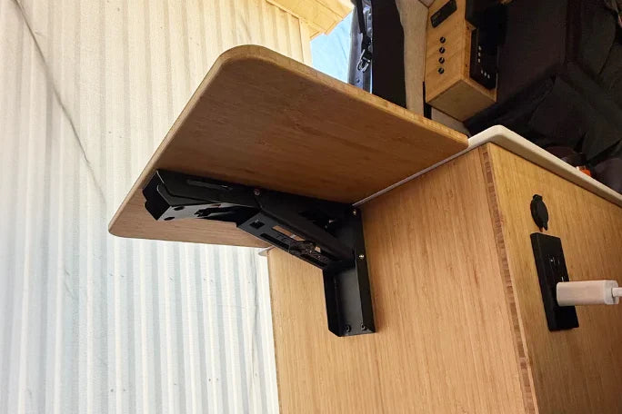Heavy duty fold-down table bracket for camper vans and RVs